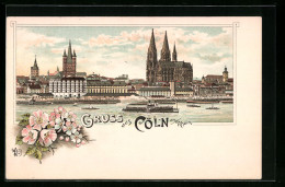 Lithographie Cöln A. Rh., Uferpartie Mit Dom  - Köln