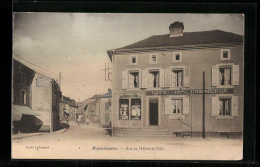 CPA Moyenmoutier, Rue De L`Hotel De Ville Et Café Du Commerce  - Other & Unclassified