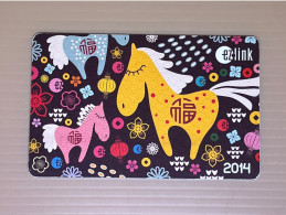 Singapore Nets Flashpay EZ Link Transport Metro Train Subway Card, 2014 Zodiac Horse, Set Of 1 Used Card - Singapour