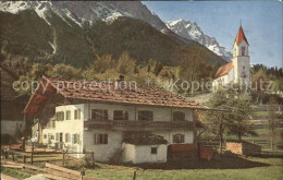 72102272 Obergrainau Bauernhof Kirche Zugspitze Grainau - Autres & Non Classés