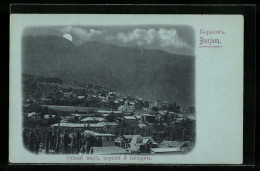 Mondschein-AK Borjom, Teilansicht Mit Kirchen Und Kaserne  - Georgia