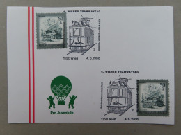 Österreich Pro Juventute - Mit Sonderstempel 4. 6. 1988 Wien, 4. Wiener Tramwaytag (Nr.1880) - Andere & Zonder Classificatie