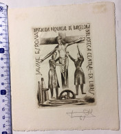 Ex-libris Jaume Pla. Jésus-Christ Biblioteca Barcelona. Exlibris Jaume Pla. Jesus Christ Biblioteca Barcelona - Bookplates