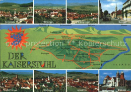 72101077 Kaiserstuhl Region Landkarte Boetzingen Ihringen Oberbergen Achkarren B - Ihringen
