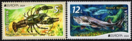 Moldova Moldavia 2024 Underwater Flora And Fauna Set Of 2 Stamps MNH - Vissen