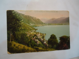 SWITZERLAND   POSTCARDS  1917 TERRITET CHILLON 1917 POSTMARK GLARENS STAMPS - Other & Unclassified