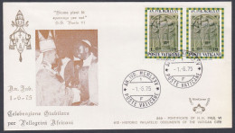 Vatican City 1975 Private Cover Pope Paul VI, African Pilgrims, Africa, Christian, Christianity, Catholic Church - Covers & Documents