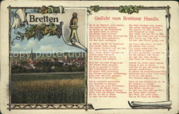 72100877 Bretten Baden Stadtblick Mit Gedicht Vom Brettener Hundle Bretten - Bretten
