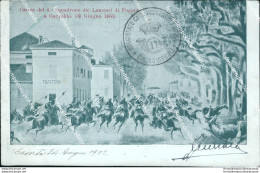Ca201 Cartolina Militare Carica Lancieri Di Foggia Www1 1 Guerra - Regimientos