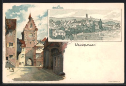 Künstler-AK K. Mutter: Überlingen, Ortspartie Und Panorama  - Mutter, K.