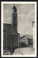 AK Berchtesgaden, St. Andräkirche Mit Strasse Und Bergblick  - Berchtesgaden