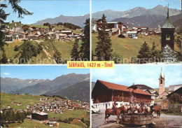 72099113 Serfaus Tirol Ortsansichten Dorfpartie Pferdetraenke Kirche Serfaus - Other & Unclassified