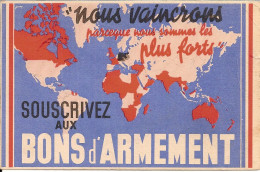 1E7 --- PARIS SALON FRANCE D'OUTRE-MER Mercure Sur CP Souscrivez Au Bon D'armement - Guerre De 1939-45