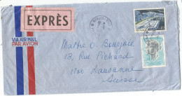 MONACO 5FR+10C LETTRE AVION EXPRES MONACO VILLE 2.11.1974 POUR SUISSE - Briefe U. Dokumente