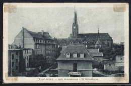 AK Oberhausen, Kath. Krankenhaus U. St. Marienkirche  - Oberhausen