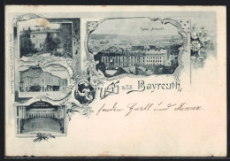 AK Bayreuth, Seitenansicht Des Theaters, Wahnfied, Totalansicht  - Théâtre