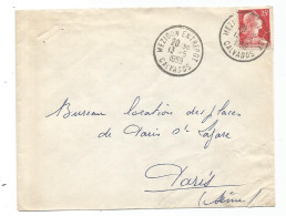 MULLER 25FR LETTRE TAD MEZIDON ENTREPOT 13.5.1959 CALVADOS - Spoorwegpost