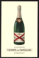 AK Flasche Des Champagners Vicomte De Castellane  - Vignes