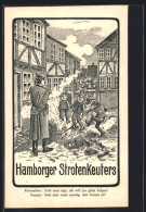 Künstler-AK Hamburg, Hamborger Strotenkeuters, Polizist  - Polizei - Gendarmerie