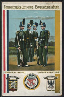 Künstler-AK Grossherzoglich Luxemburg. Bundeskontingent, Uniform 1847-60 Und 1860-68, Wappen  - Koninklijke Familie