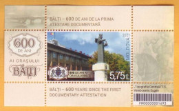 2021 Moldova Moldavie 600 Years Of Balti, Monument, Stefan Cel Mare, Architecture, Block Mint - Moldavia