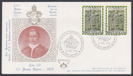 Vatican 1974 Private Cover Pope Leo XII, Christian, Christianity, Catholic Church - Lettres & Documents