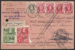 Reçu Affr. N°255+256x4 Càd ETTERBEEK /3 III 1930 Pour ? - "RETOUR-TERUG/IMPAYE-ONBETAALD" + Taxe-fiscal 3,40f - Annulati - 1922-1927 Houyoux