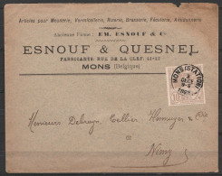 L. Entête Meunerie Affr. N°73 Càd MONS (STATION)/3 DEC 1898 Pour NIMY - 1894-1896 Ausstellungen