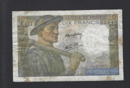 BILLET FRANCE 10 FRANCS MINEURS 1946 - 5 F 1917-1940 ''Violet''