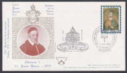 Vatican 1974 Private Cover Pope Clement X, St. Peter's Basilica, Christian, Christianity, Catholic Church - Brieven En Documenten