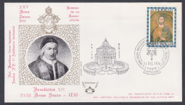 Vatican 1974 Private Cover Pope Benedict XIV, St. Peter's Basilica, Christian, Christianity, Catholic Church - Lettres & Documents