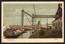AK Duisburg, Hafenpartie Mit Schiffen  - Duisburg