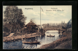 AK Magdeburg, Stadtpark, Fährhaus Adolf Mittag-See  - Maagdenburg