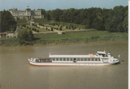 BEL-AMI BATEAU RESTAURANT PROMENADE DORDOGNE-GARONNE DEVANT LE CHATEAU DE VAYRES CPSM 10X15 TBE - Sonstige & Ohne Zuordnung