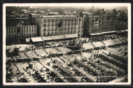 AK Blankenberghe, Le Centre De Place Et De La Digue, Markt Aus Der Vogelschau  - Autres & Non Classés