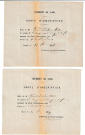 Gent Universiteit Carte D' Inscription 1868 & 1869 Gand Université Htje - 1800 – 1899