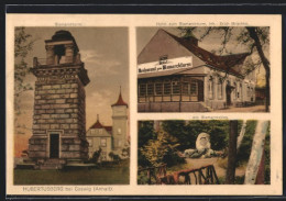 AK Coswig /Anhalt, Hotel Zum Bismarckturm, Inh. Erich Brischke, Bismarckturm A. D. Hubertusberg  - Coswig