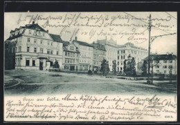 AK Gotha, Arnoldiplatz Mit Theater-Restaurant Und Denkmal  - Théâtre