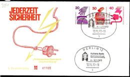 Berlin Poste Obl Yv:394-89-95 Scie Circulaire (TB Cachet à Date) Fdc Berlin 12-11-72 - 1971-1980