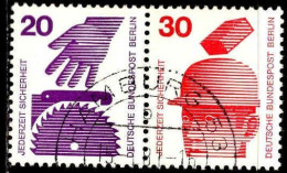 Berlin Poste Obl Yv:394-389) Jederzeit Sicherheit (TB Cachet Rond) Paire - Gebraucht