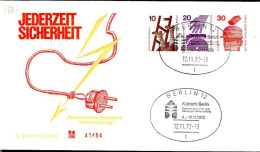 Berlin Poste Obl Yv:388-89-94 Jederzeit Sicherheit Accidents Du Travail (TB Cachet à Date) Fdc Berlin 12-11-72 - 1971-1980