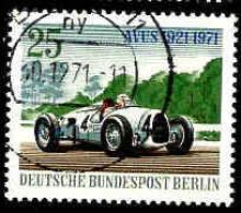 Berlin Poste Obl Yv:371 Mi:398 Voiture De Course Auto-Union 1936 (Beau Cachet Rond) - Oblitérés