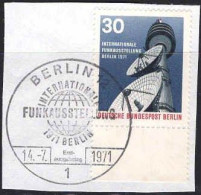 Berlin Poste Obl Yv:367 Mi:391 Funkausstellung Fdc Berlin 14-7-1971 Fragment (TB Cachet à Date) - 1971-1980