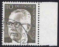 Berlin Poste Obl Yv:351A Mi:428 Gustav Heinemann Bord De Feuille (TB Cachet Rond) - Used Stamps