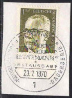 Berlin Poste Obl Yv:351 Mi:369 Bundespräsident Gustav Heinemann (TB Cachet à Date) Sur Fragment - Used Stamps