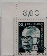 Berlin Poste Obl Yv:349 Mi:367 Gustav Heinemann Coin D.feuille (TB Cachet Rond) - Used Stamps