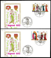 Berlin Poste Obl Yv:329/332 Pour La Jeunesse Troubadours (TB Cachet à Date) Fdc Berlin 5-2-70 - 1948-1970