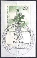 Berlin Poste Obl Yv:307 Mi:333 Franz Kruger Le Jeune Savetier (TB Cachet à Date) Sur Fragment - Gebruikt