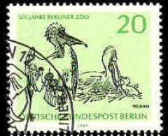 Berlin Poste Obl Yv:311 Mi:339 125 Jahre Berliner Zoo Pelikan (TB Cachet Rond) - Usados