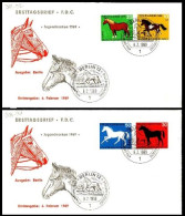 Berlin Poste Obl Yv:301/304 Pour La Jeunesse Chevaux (TB Cachet à Date) Fdc Berlin 6-2-69 - 1948-1970